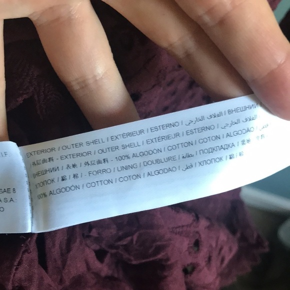 Adolfo Dominguez designer eyelet and lace plum dress Tie waist Feminine flirty 6 - Picture 14 of 14